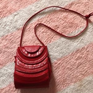 Vintage Italian red leather bag